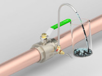 Flammable sample collection valve for flask bottom